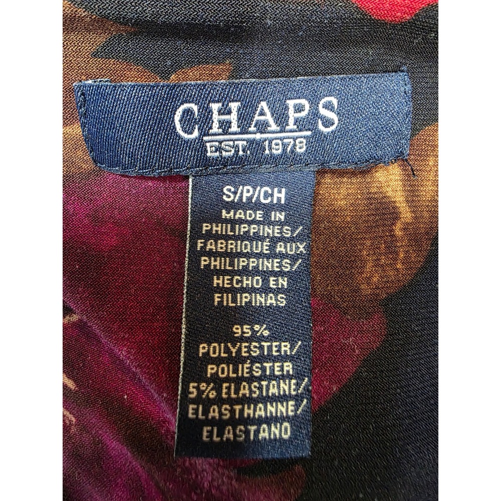 Chaps Womens Sleeveless Floral V Neck Ruched Sheath Dress Size Small S /A274 - Picture 9 of 9